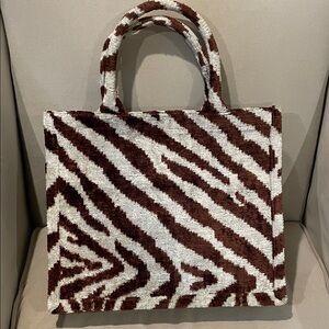 Ayca Design Silk Velvet Ikat Tote Bag NWOT!